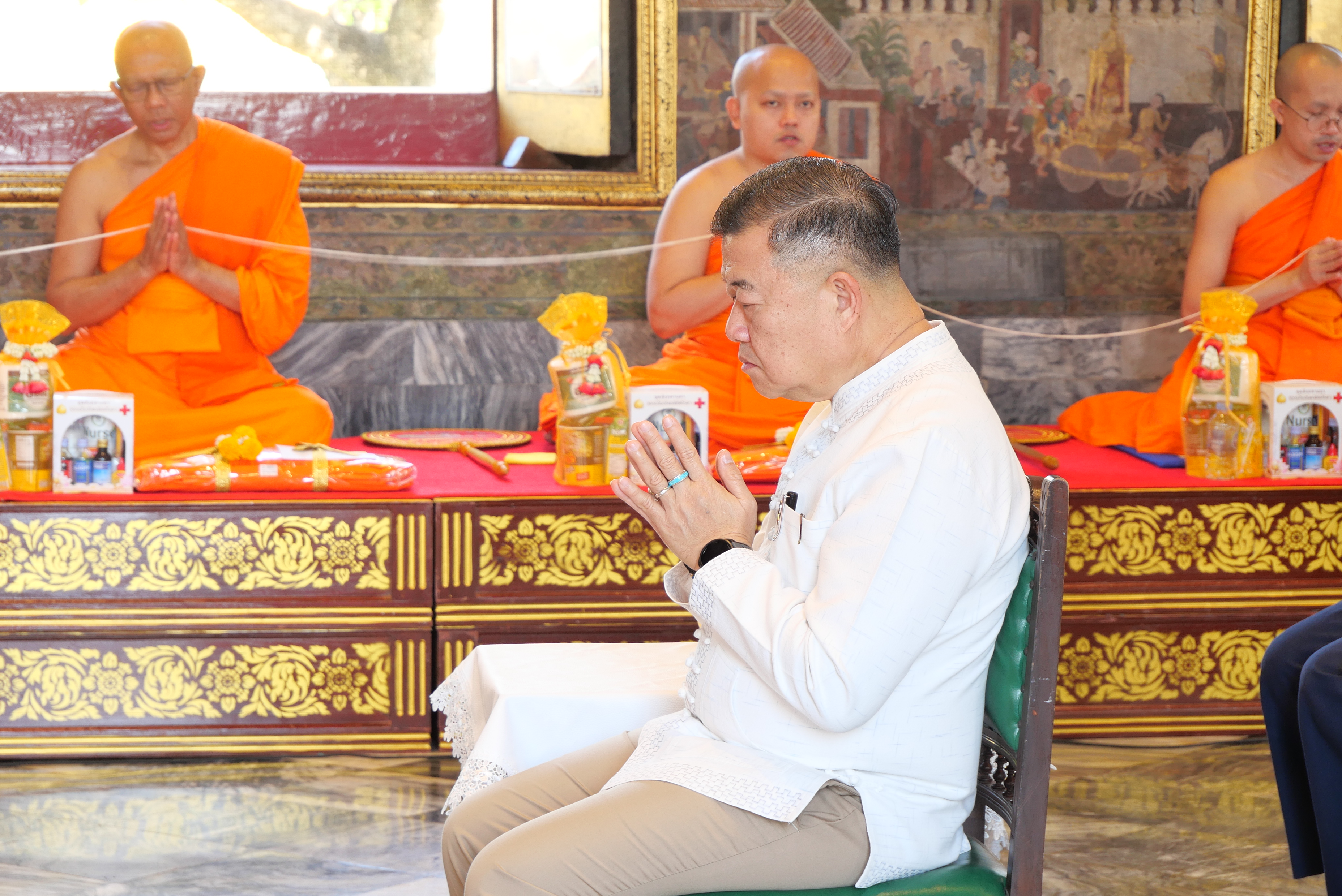 title - ปลัดกระทรวงเกษตรและสหกรณ์ พร้อมด้วยคณะผู้จัดเตรียมงานพระราชพิธีพืชมงคลจรดพระนังคัลแรกนาขวัญ ประจำปี ๒๕๖๙ ทำบุญถวายผ้าไตรและเครื่องไทยธรรม